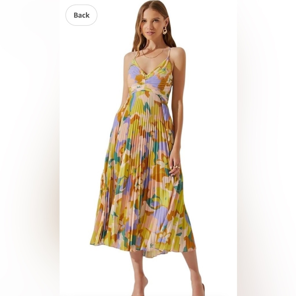 ASTR Blythe dress lime rust floral NWT